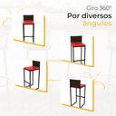 Ver imagem 5 de Kit 3 Bancos Quadrado Junco Argila para Bancada Alta Cozinha Área Gourmet Bistrô Piscina Bar