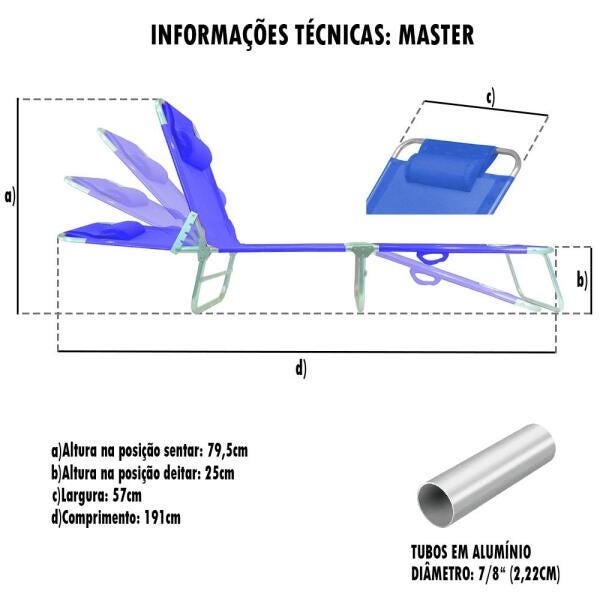 Espreguiçadeira de Alumínio Master Colors Camuflada Zaka 100kg - 3