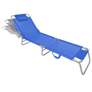 Espreguiçadeira de Alumínio Slim Azul Zaka 100kg