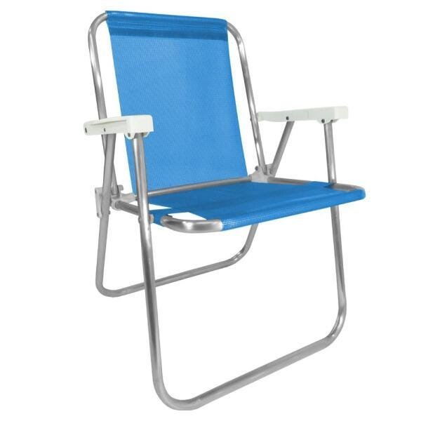 Cadeira Alta Alumínio Azul Zaka - 1