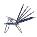 Ver imagem 5 de Cadeira Alumínio King Reclinável 140kg 5 Posições Marinho Zaka Super Resistente