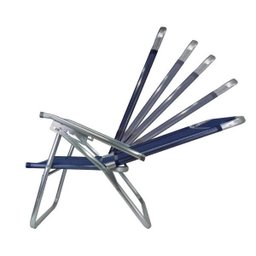 Cadeira Alumínio King Reclinável 140kg 5 Posições Marinho Zaka Super Resistente - 5 Cadeira Alumínio King Reclinável 140kg 5 Posições Marinho Zaka Super Resistente - 5