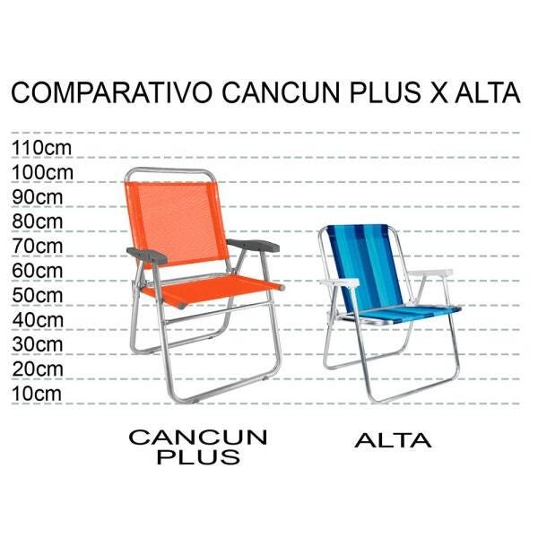 Cadeira Alumínio Reforçada Cancun Plus Marinho Zaka 120kg - 5