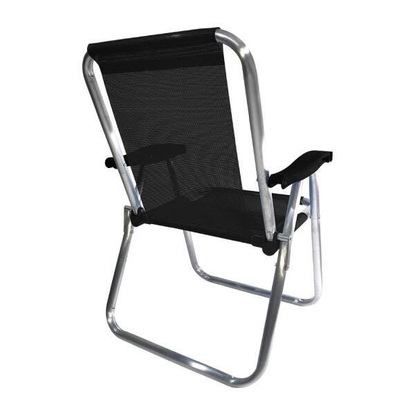 Cadeira Alumínio Plus Preta Zaka 120kg - 2
