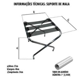 Suporte de Mala Preto Alumínio Reforçado 100 KG - 3