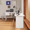 Ver imagem 1 de Conjunto Escritório New City em L com Gaveteiro 180 cm Branco Gebb Work