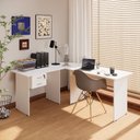 Ver imagem 2 de Conjunto Escritório New City em L com Gaveteiro 180 cm Branco Gebb Work