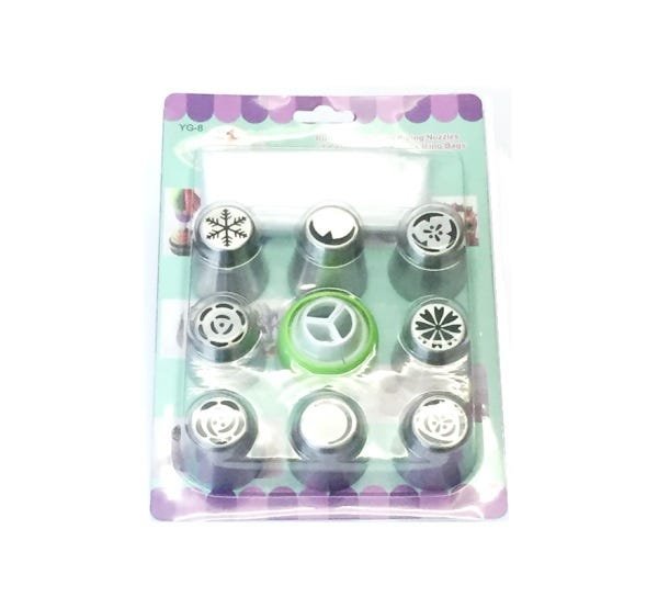 Kit 8 Bicos Adaptador Sacos Russo Para Decorar Bolo Cupcake - 4