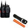 Kit Rádio Comunicador Walk Talk Baofeng Lanterna Tatica Led Swat 980000W - 1