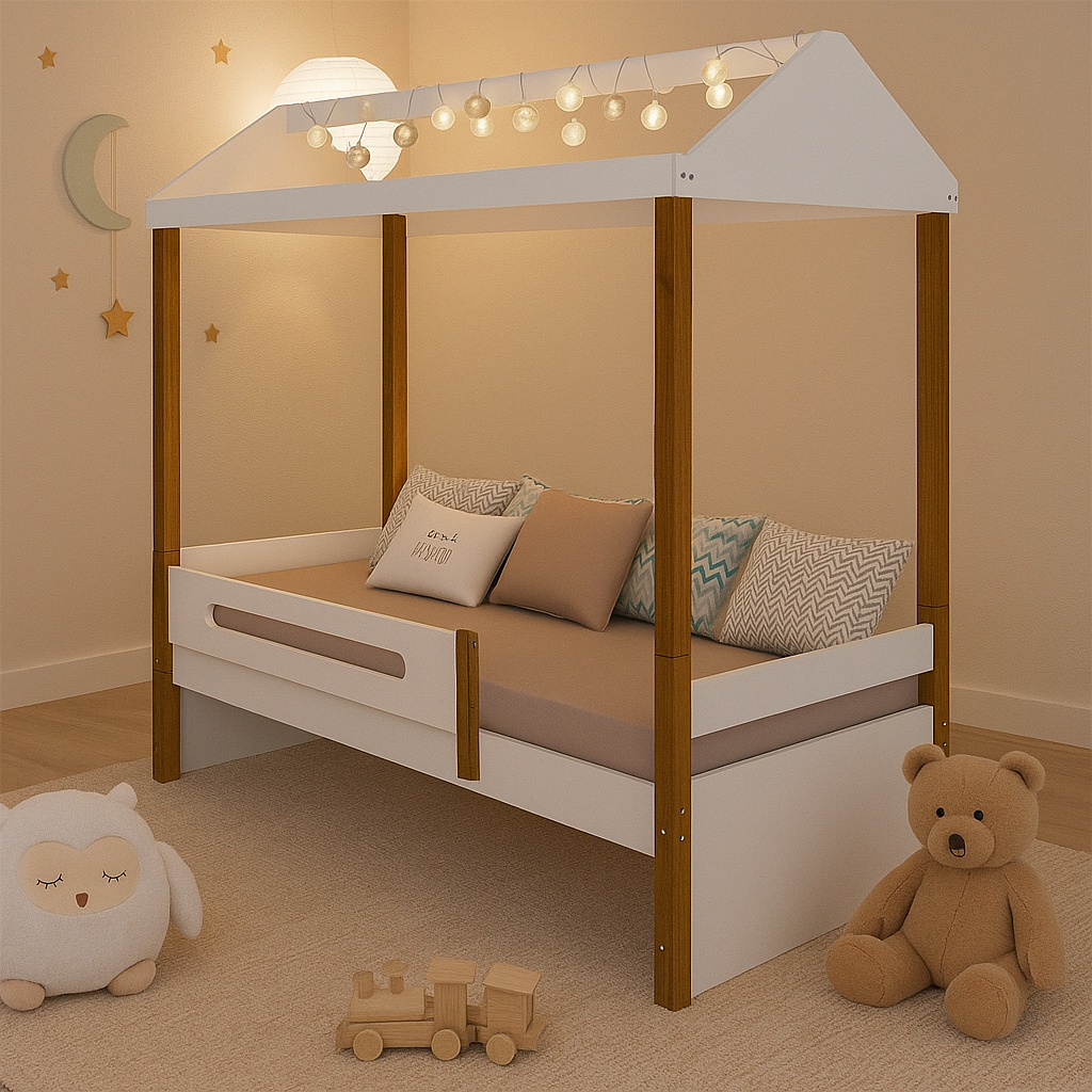 Cama Solteiro Design Montessoriano Sara Acompanha Led | MadeiraMadeira