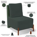 Ver mais imagens de Poltrona Decorativa Sala de Estar Living Hungria L02 Couríssimo Verde Suede Verde Musgo - Lyam