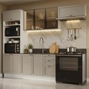 Ver imagem 1 de Cozinha Completa Vik 9 Portas 3 Gavetas MDP 270cm Branco e Crema