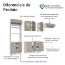 Ver imagem 3 de Cozinha Completa Vik 9 Portas 3 Gavetas MDP 270cm Branco e Crema