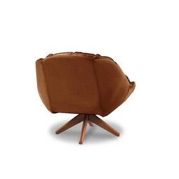 Poltrona Decorativa Califórnia com Base Giratória Suede - Terracota - 4