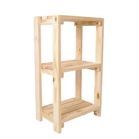 Estante Sapateira com 3 Prateleiras de Madeira Pinus 40x30