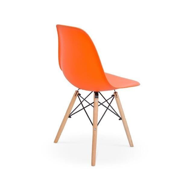 Cadeira Charles Eames Eiffel Dkr Wood - Design - Laranja - 2
