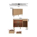 Ver imagem 4 de Balcão de Cozinha com Tampo 2 Portas e 3 Gavetas 120cm Multimóveis Cr20457 Freijó/mármore Branco