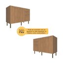 Ver imagem 3 de Balcão de Cozinha com Tampo 2 Portas e 3 Gavetas 120cm Multimóveis Cr20457 Freijó/mármore Branco