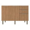 Ver imagem 7 de Balcão de Cozinha com Tampo 2 Portas e 3 Gavetas 120cm Multimóveis Cr20457 Freijó/mármore Branco
