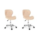 Ver imagem 1 de Conjunto 2 Cadeiras Office Eiffel Slim Base Giratória - Nude