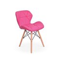 Ver imagem 1 de Cadeira Charles Eames Eiffel Slim Wood Estofada - Rosa
