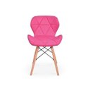 Ver imagem 2 de Cadeira Charles Eames Eiffel Slim Wood Estofada - Rosa