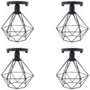 Ver imagem 1 de 4 Lustres Teto Plafon Industrial Aramado Diamante Retrô Luminária Sobrepor Vintage Preto