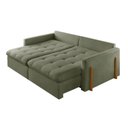 Ver imagem 6 de Sofá Cama 3 Lugares Retrátil Reclinável 200cm Linho com Molas Ensacadas Atena Yescasa Verde
