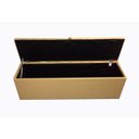 Ver imagem 2 de Puff Baú Decorativo - 1,20cm - Bege Claro Corino