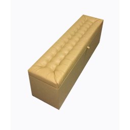 Puff Baú Decorativo - 1,20cm - Bege Claro Corino - 3