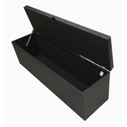 Puff Baú Decorativo - 1,20 Cm - Preto Corino - 3
