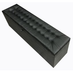 Puff Baú Decorativo - 1,20 Cm - Preto Corino - 1