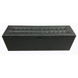 Puff Baú Decorativo - 1,20 Cm - Preto Corino - 2