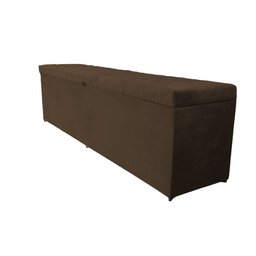 Recamier Puff Baú Calçadeira de Cama Queen Size - 1,60cm - Marrom - 1