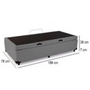 Ver imagem 2 de Cama Box Baú Solteiro Sintético Mega Cama Cinza 88x188x45cm