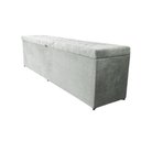 Ver imagem 1 de Recamier Puff Baú Calçadeira para Cama Queen Size 1,60cm - Cinza-claro