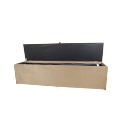 Recamier Puff Baú Calçadeira - Queen Size - 1,60cm - Bege Escuro - 2