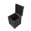 Ver imagem 2 de Puff Baú Estofado em Suede 1 Lugar Quadrado - Cinza Chumbo