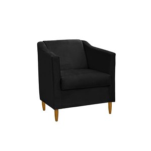 Poltrona Decorativa Tila Sala Recepção Escritório - Lobo Shopp:preto