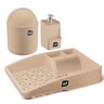Kit Pia Cozinha 3 Peças Dispenser Lixeira Escorredor Uz Capucino - 1