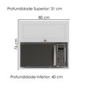 Ver imagem 3 de Armario Aereo Nicho Microondas 80 Cm Unna Branco Poliman