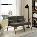 Ver imagem 1 de Kit 2 Poltronas Decorativas Madeira Maciça Assento com Persintas Elásticas Ravena