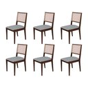 Ver imagem 1 de Conjunto com 6 Cadeiras de Jantar Estofada Suellen em Madeira e Mdf Castanho Linho Cinza