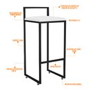 Ver imagem 4 de Kit 02 Banquetas Alta Para Cozinha Sala De Jantar Hanna L02 Preto Corano Branco - Lyam Decor
