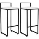 Ver imagem 1 de Kit 02 Banquetas Alta Para Cozinha Sala De Jantar Hanna L02 Preto Corano Branco - Lyam Decor