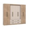Guarda-roupa Casal Gigante Lazio 8 Portas 4 Gavetas 12 Prateleiras Corrediças Telescópicas Closet - 4