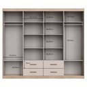 Ver imagem 2 de Guarda-roupa Casal Gigante Lazio 8 Portas 4 Gavetas 12 Prateleiras Corrediças Telescópicas Closet