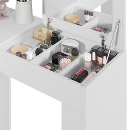Escrivaninha De Canto Com Camarim Jade Freijó/Off White - Ninho Decor - 4