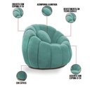 Ver imagem 4 de Sofá 2 Lugares com Poltrona Orgânica Fixa Cloud Bouclê Azul Turquesa E03 - D'Rossi