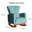 Ver imagem 7 de Poltrona Balanço C/ Puff Melinda Veludo Azul Turquesa - Lm Decor